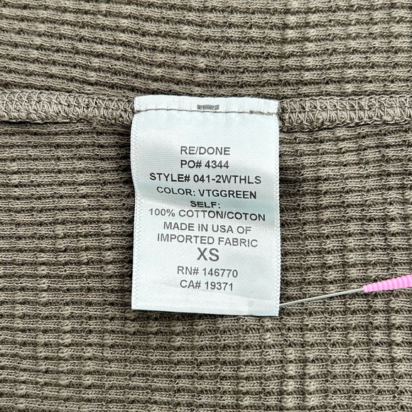 RE/DONE Cozy Waffle Thermal Top NWT - Picture 9 of 10